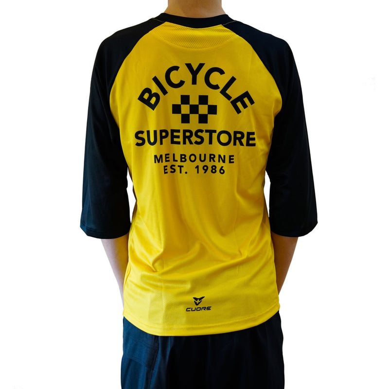 Bicycle Superstore Cuore MTB 3/4 Sleeve Jersey Vintage Yellow