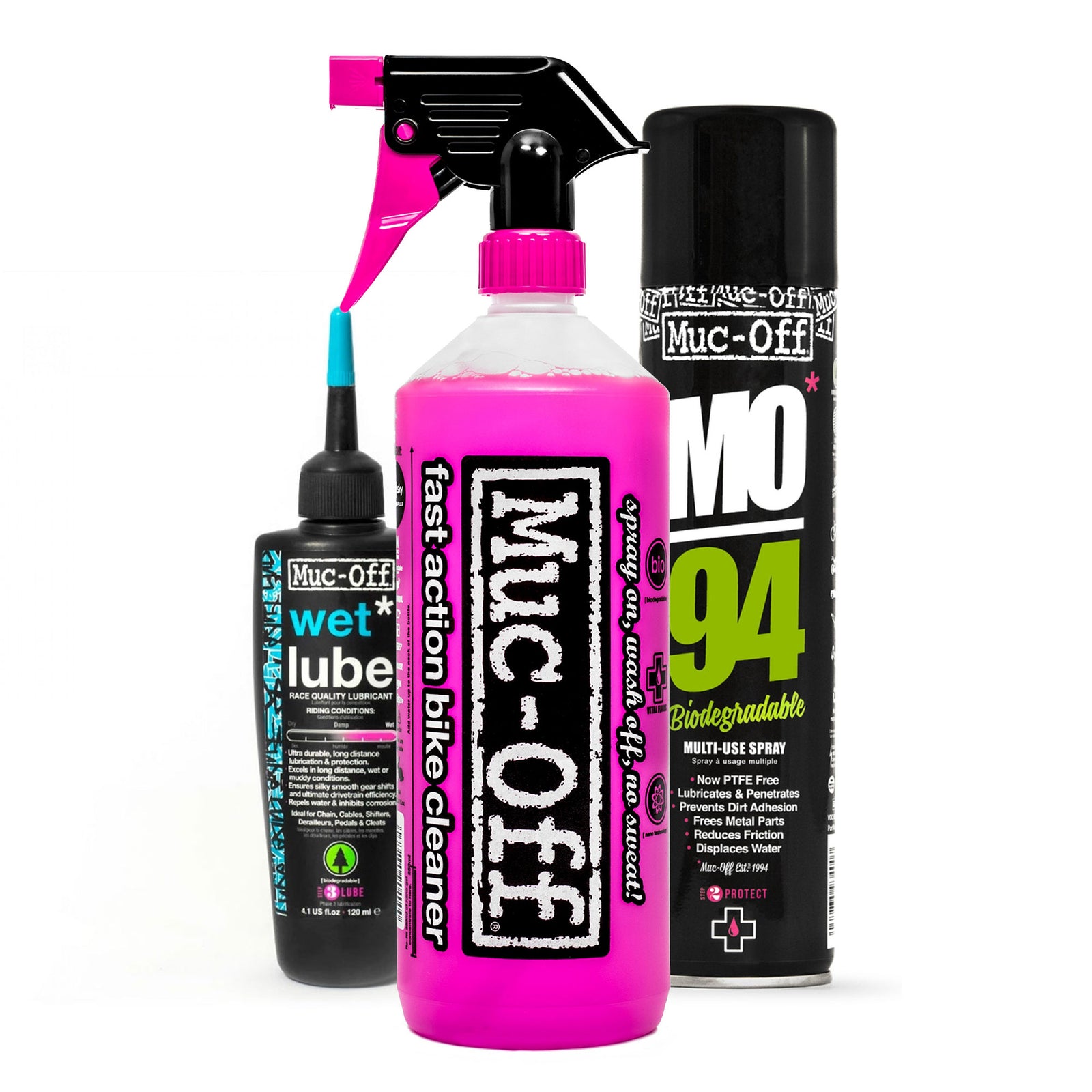 Muc-Off Clean, Protect, Wet Lube Bundle Lubes Cleaning