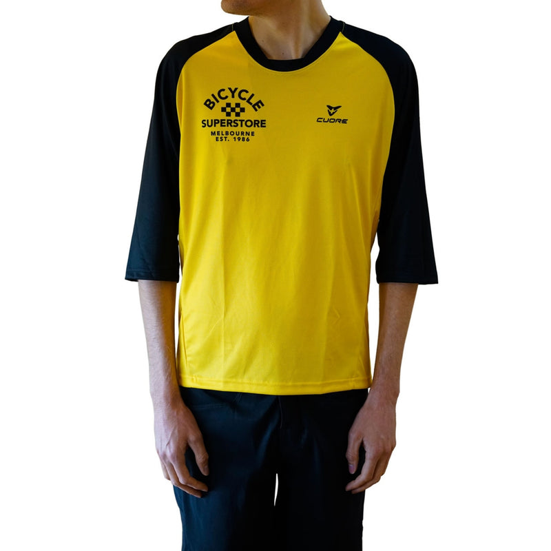 Bicycle Superstore Cuore MTB 3/4 Sleeve Jersey Vintage Yellow