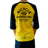 Bicycle Superstore Cuore MTB 3/4 Sleeve Jersey Vintage Yellow