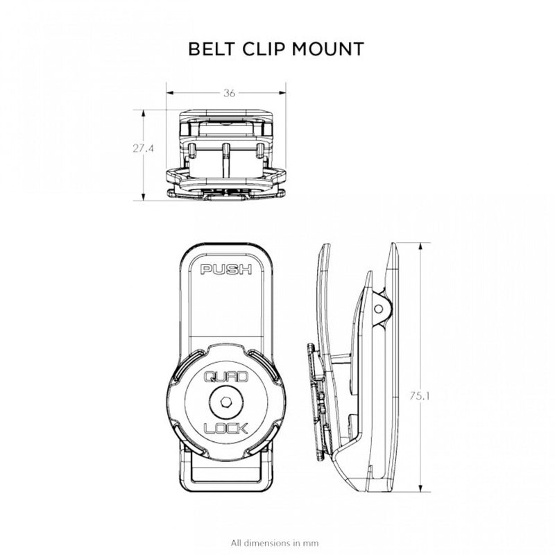 Quad Lock Belt/Utility/Backpack/Belt Clip