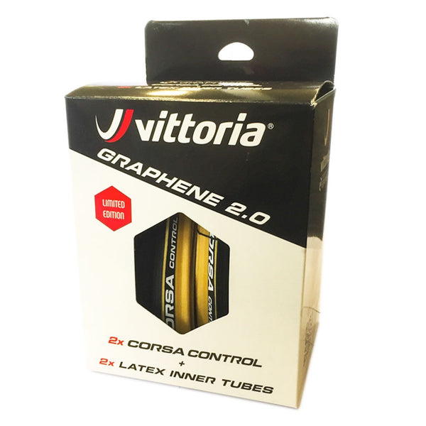 Vittoria Corsa Control Graphene 2.0 Folding Clincher Road Tyre Twin Pack